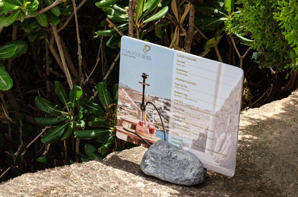 board menu pool mykonos bliss