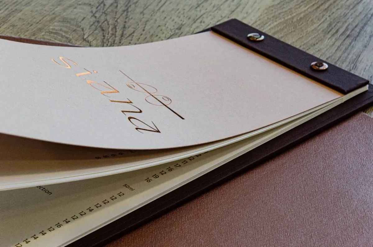 board menu wine beverages siana