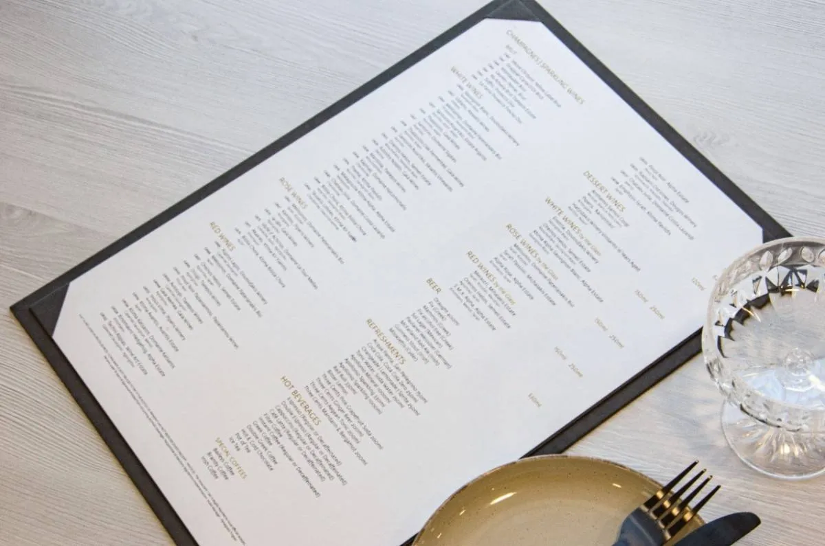 board menu wine beverages fanes