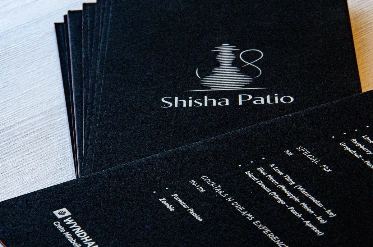 board menu wine beverages shisha