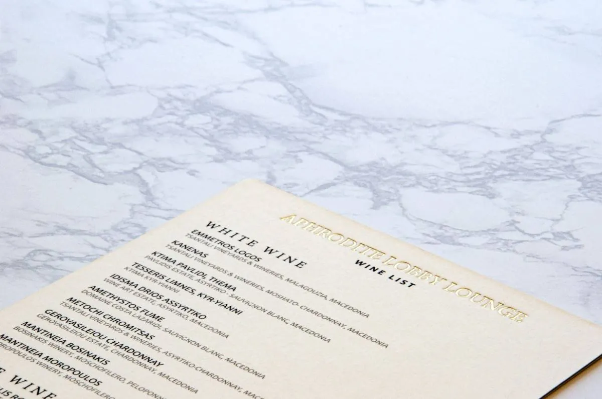 board menu wine beverages aphrodite gha