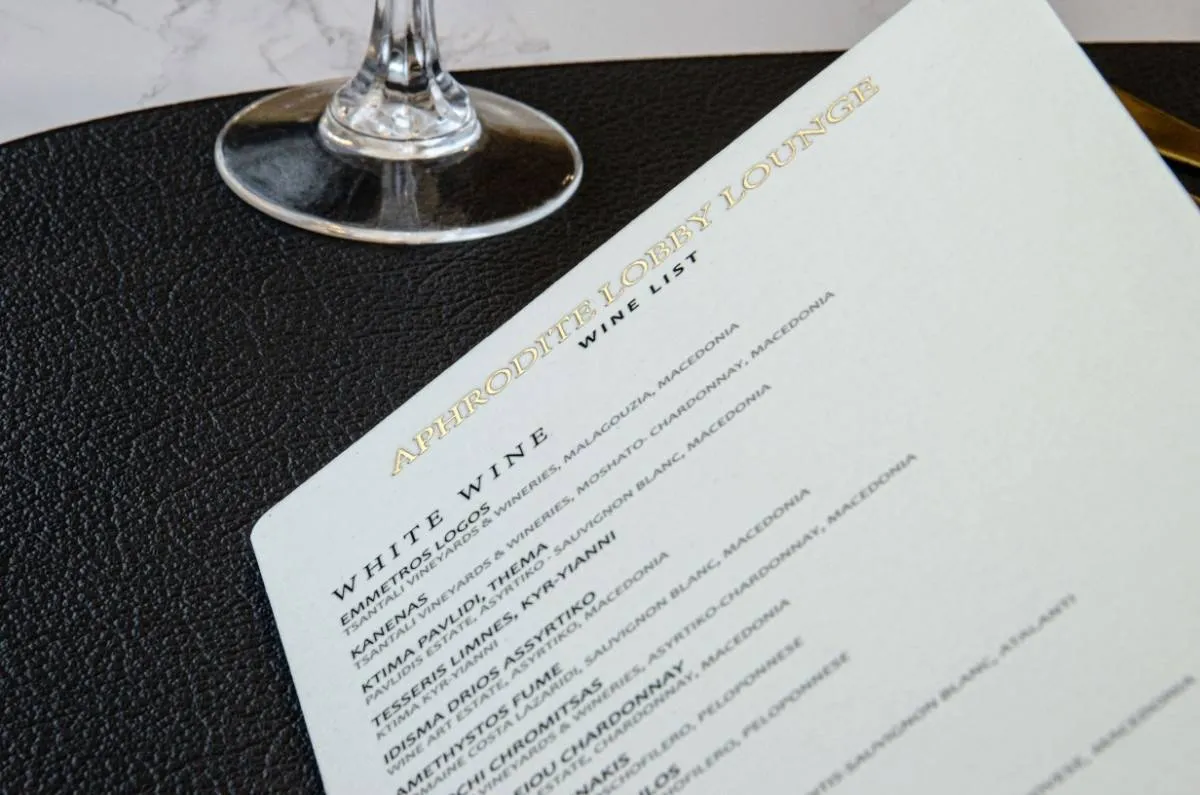 board menu wine beverages aphrodite gha