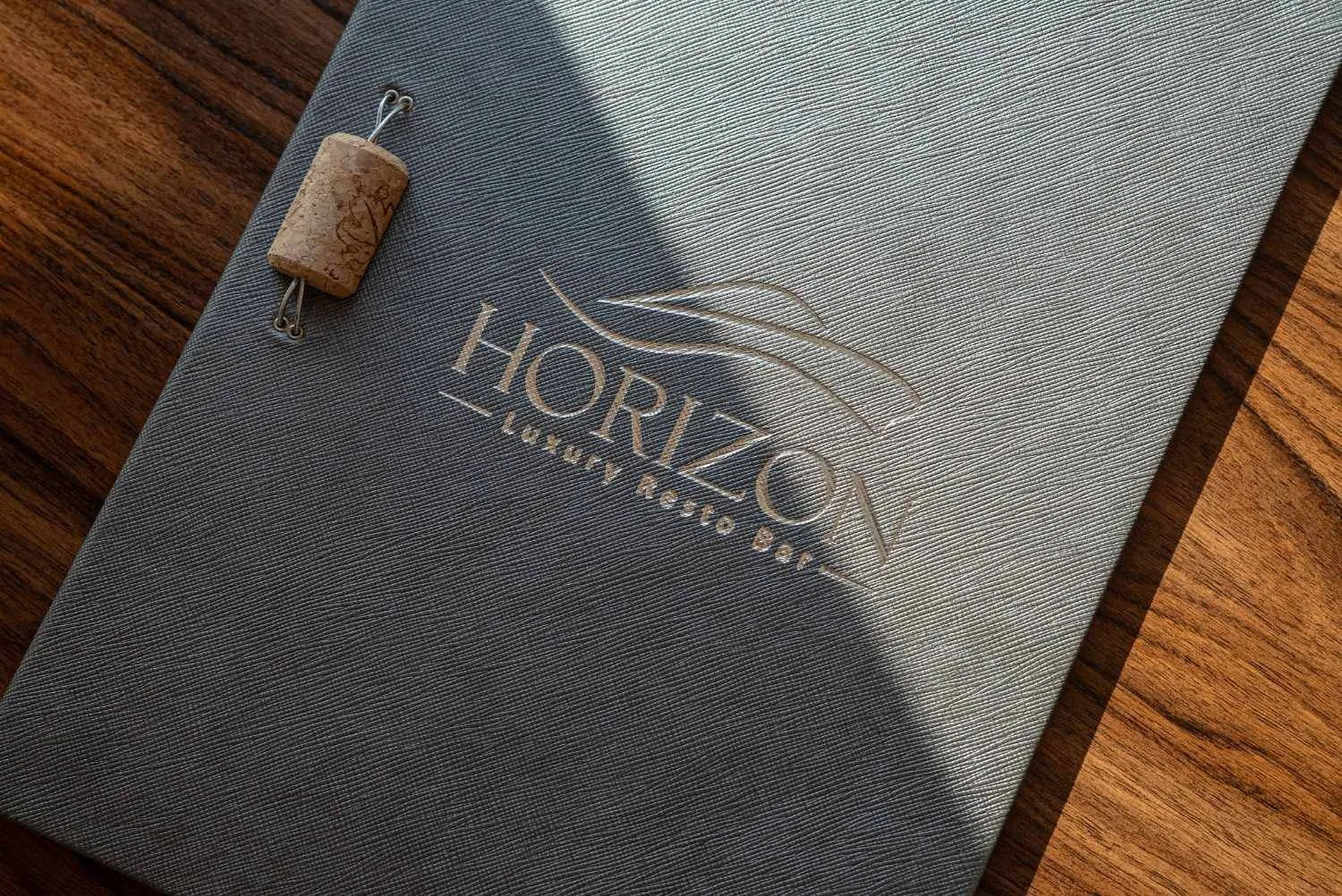 hard cover menu wine horizon