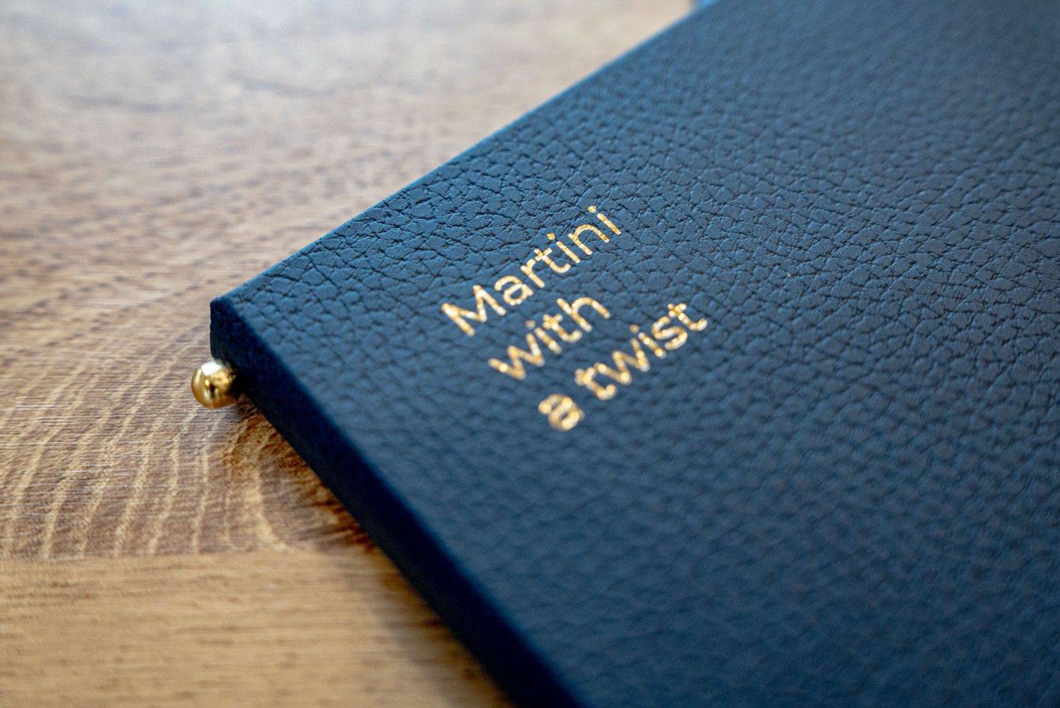 hard cover menu breakfast martini with a twist