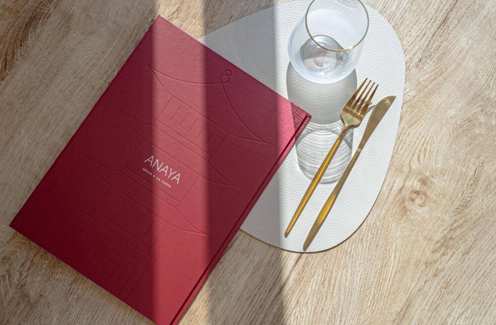 hard cover menu food anaya