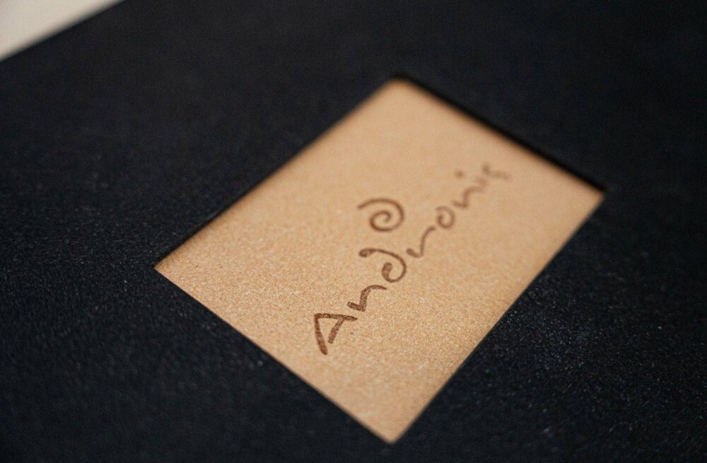 hard cover menu wine andronis